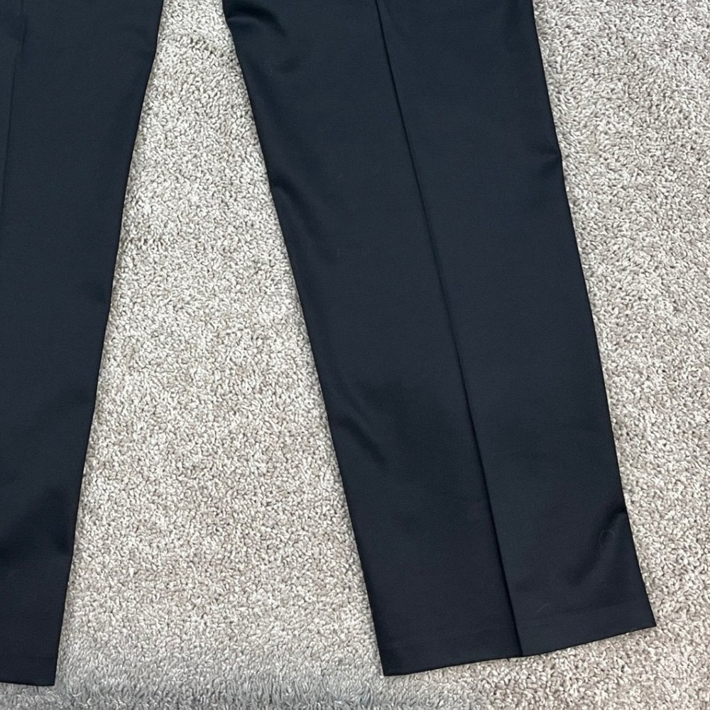Haggar Premium No Iron Khaki Pants Men 38x34 Black Stretch Waistband Classic Fit - Picture 8 of 15